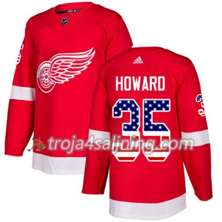 Detroit Red Wings tröja Jimmy Howard 35 Röd USA Flag Fashion 2017-2018 Adidas Authentic - NHL Tröjor Herr